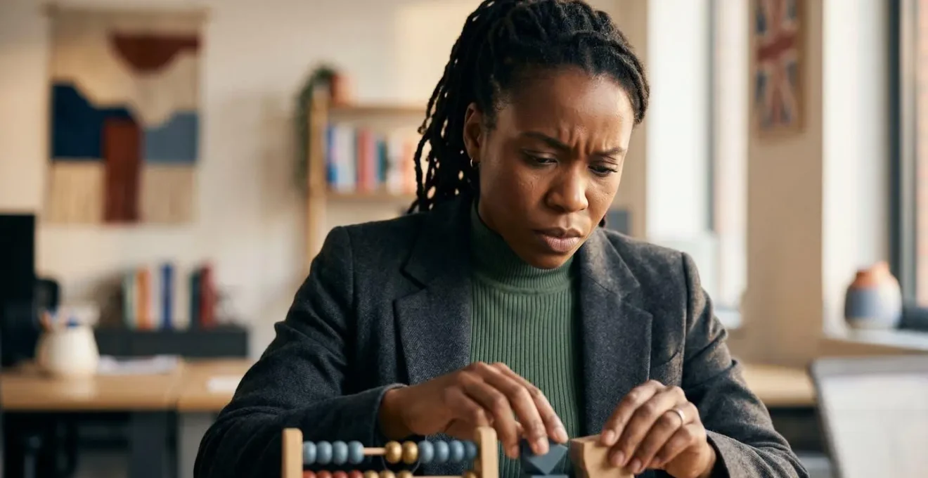 Financial professional deeply focused on complex calculations