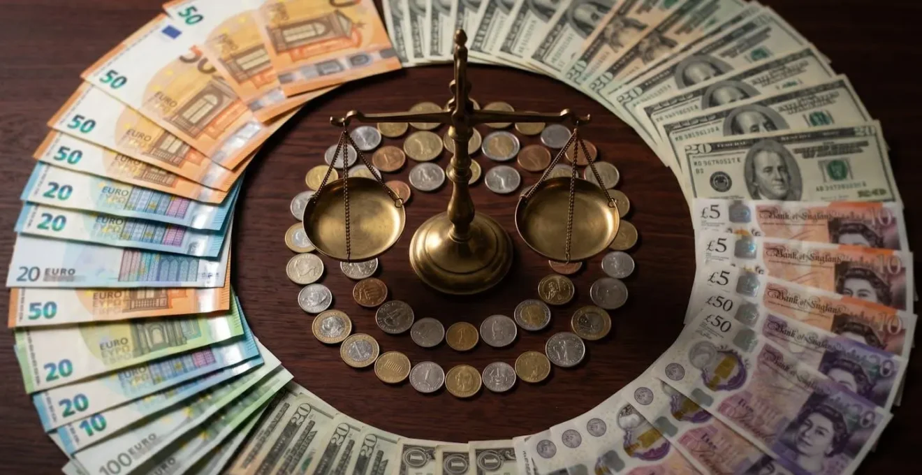 Visual representation of currency exchange rate decision framework for UK businesses