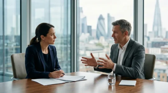 UK business professionals negotiating payment terms for cash flow protection