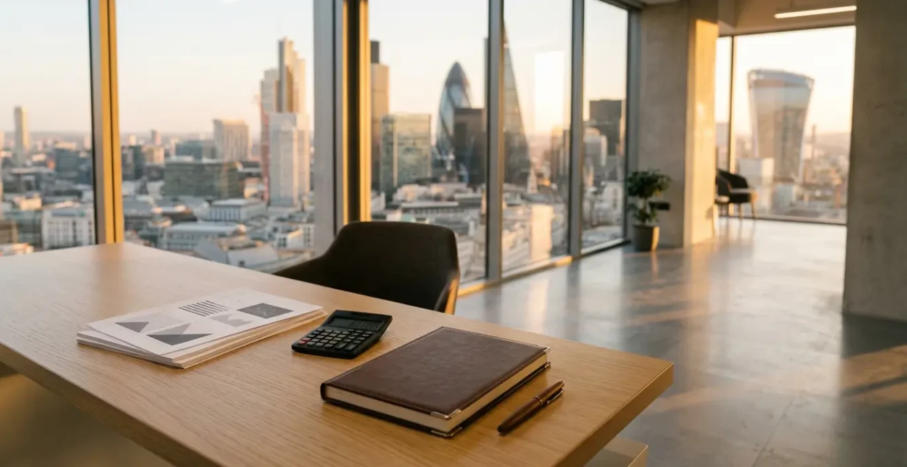 Professional financial documentation and ledger management in UK business setting