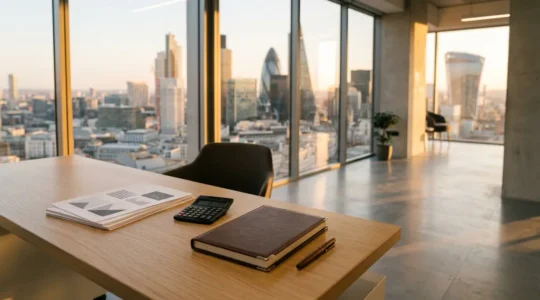 Professional financial documentation and ledger management in UK business setting